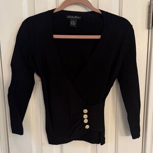 Black Buttoned Women Top